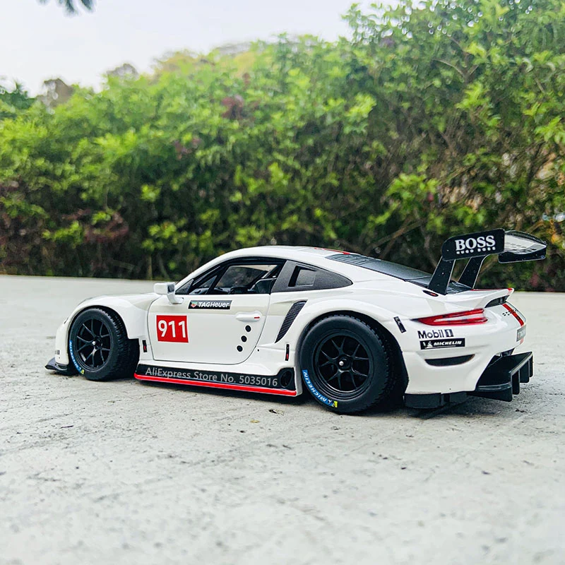 Bburago 1:24 Porsche 911 RSR racing edition die casting alloy car model Art Deco Collection Toy tools gift factory authorization