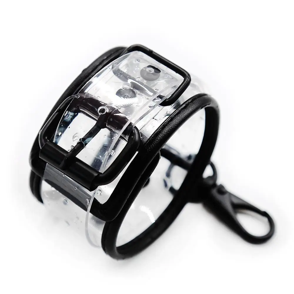 Transparent SM PU Leather Adjustable Handcuffs Restraints Ankle Cuff Bdsm Bondage Slav