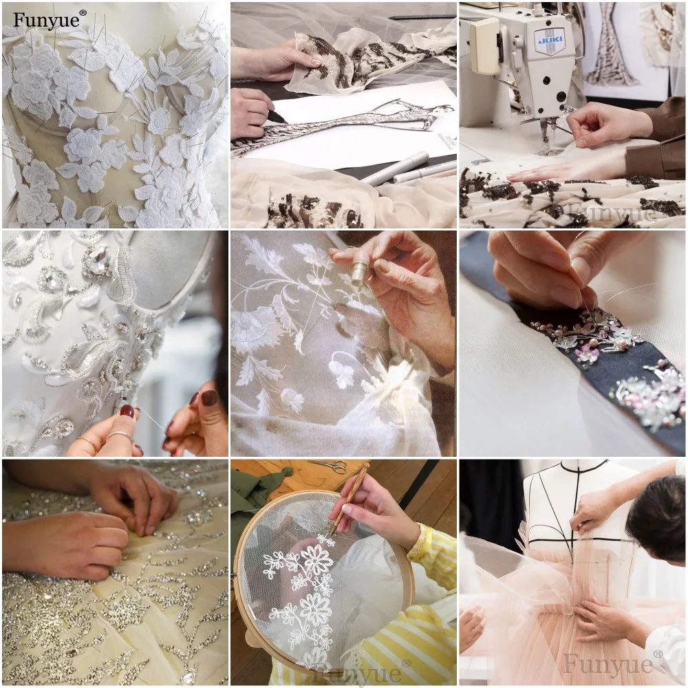 Funyue Luxury Long Sleeves Muslim A-Line Wedding Dress 2026 Beaded Chiffon High Neck Arabic Bride Gowns with Cape Robe De Mariée