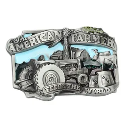 Men's Belt Buckle Farm Theme Tractor Pattern Homemade Handmade Buckle Without Belt