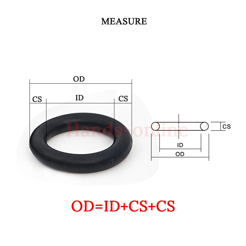 블랙 고무 O링 개스킷 씰링, 두께/CS 1.6mm, ID 1.8-115mm