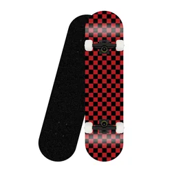 New Hot LY*R 80*20CM Black And White Grid Series Skateboard Double Upright Four Wheel Deck Penny Board Long Board Deck