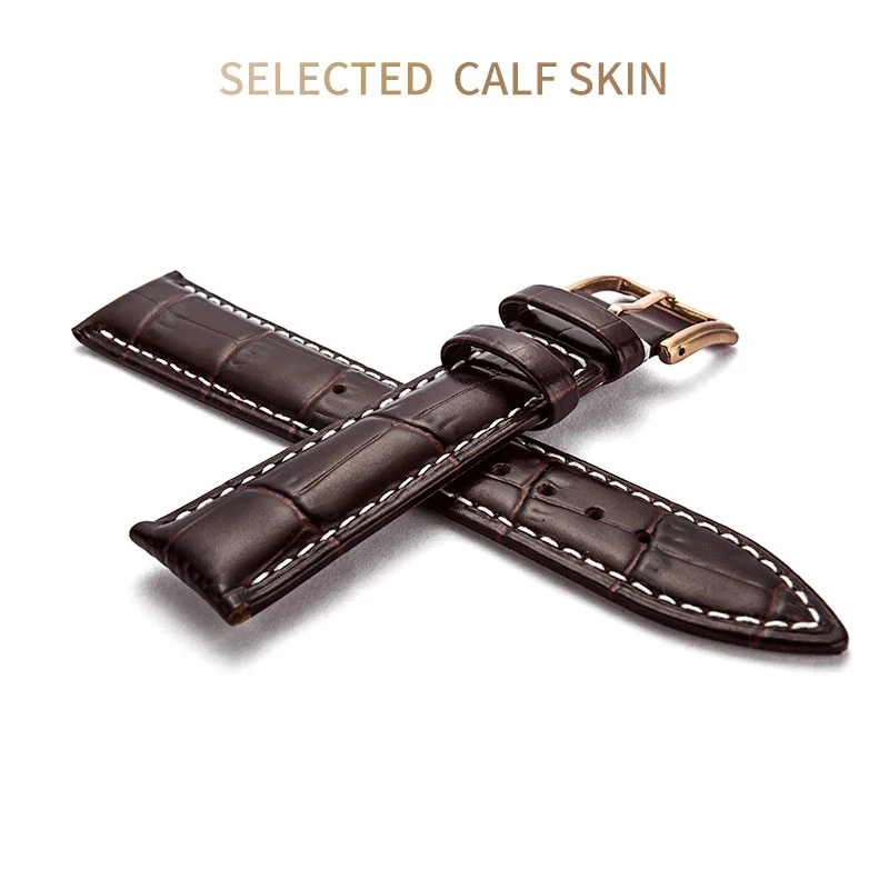 12mm 13mm 14mm 15mm 16mm 17mm 18mm 19mm 20mm 21mm 22mm 23mm 24mm Genuine Leather Watchband Universal Strap With Wooden Box Belt