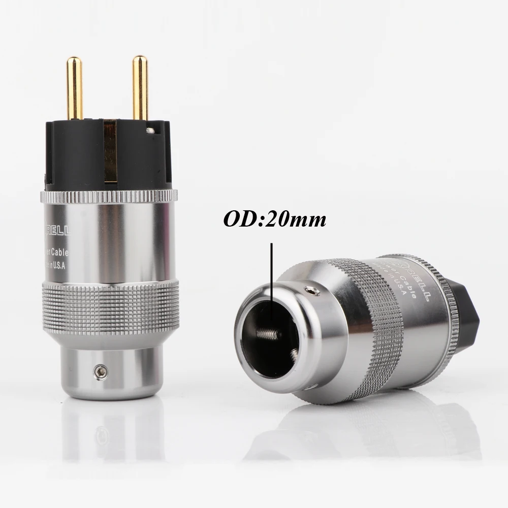 P085Pair مرحبا نهاية كريل مطلية بالذهب الاتحاد الأوروبي قابس طاقة IEC موصل الصوت HiFi التيار المتناوب سلك الطاقة موصلات ل اوديوفيلي لتقوم بها بنفسك كابل التيار الكهربائي