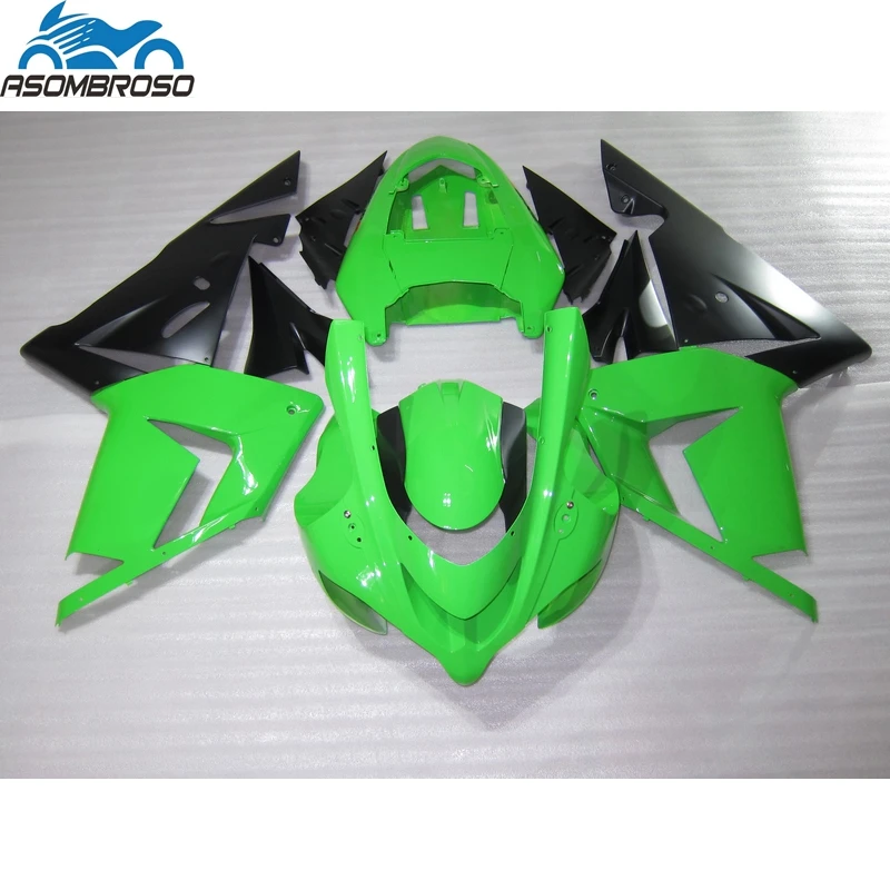 

Free Customize Motorcycle Bodyparts for Kawasaki Ninja ZX10R fairing kit 2004-2005 green black fairing set zx10r 04 05 GU13