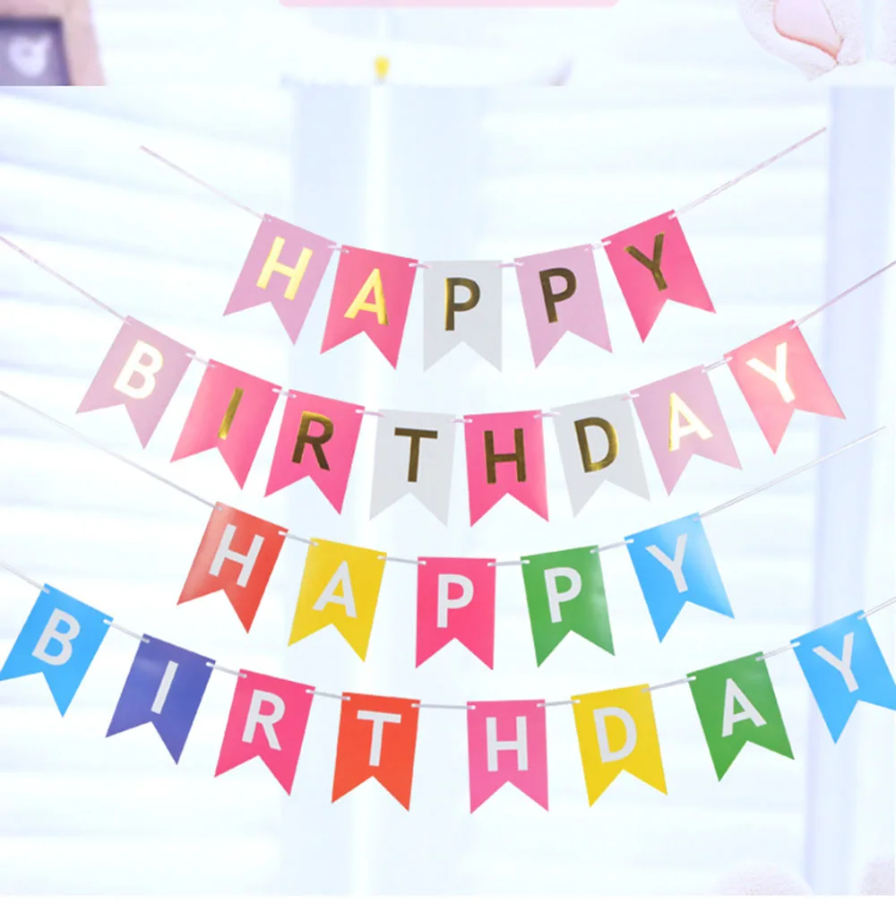 Banderole Joyeux Anniversaire – Guirlande Colorée Avec Lettres, étoiles Et Ruban – Déco Facile Pour Fêtes Enfants Et Adultes !