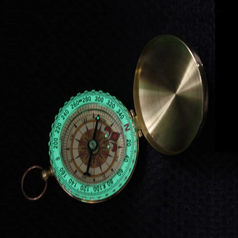 Multifunctional luminous metal compass teaching tool keychain