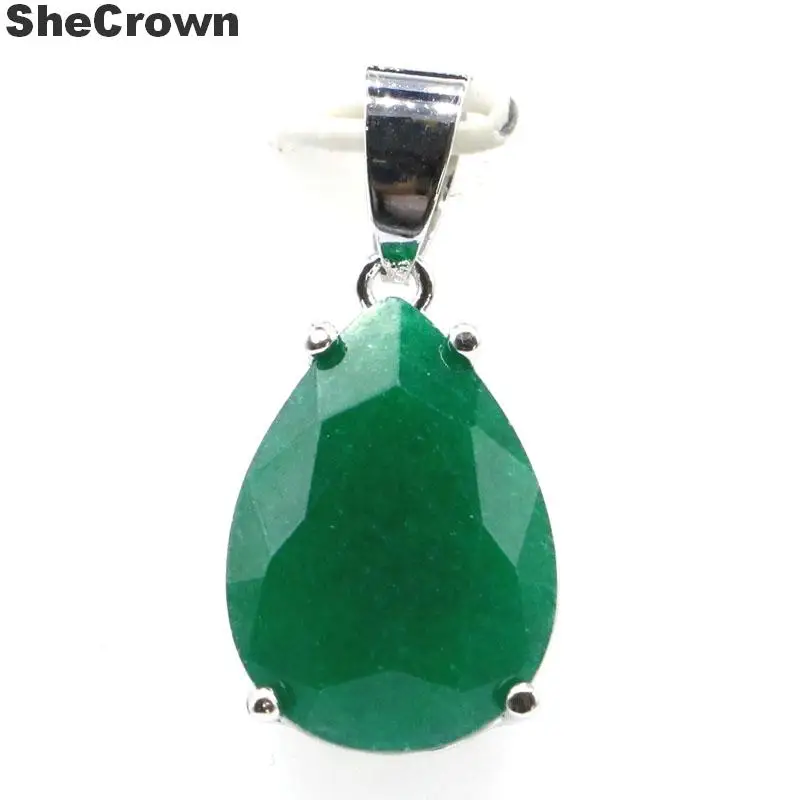 

Buy 3 Get 1 Free 27x13mm Jewelry Set Drop Shape 18x13mm Real Green Emerald Gift For Sister Silver Pendant Earrings