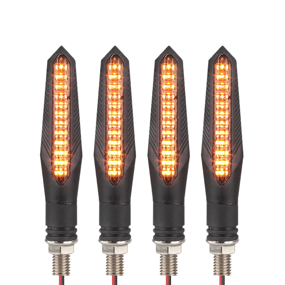 4/2Pcs Motorcycle LED Turn Signal Lights Arrow Amber Flowing Lamp For Car Rear Flashing Signal Light Brake Lights Indicators