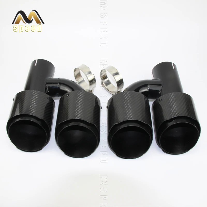 Car styling Modified exhaust pipe muffler tail throat 304 stainless steel and carbon fiber double outlet tail pipe