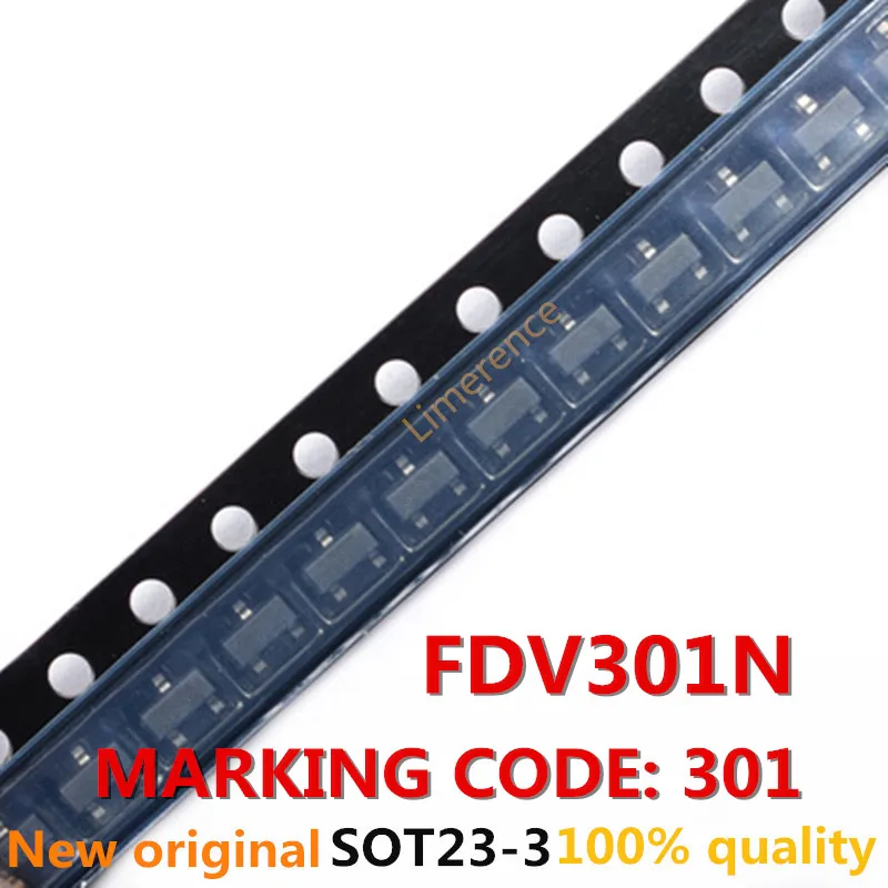 50PCS FDV301N SOT23 MARKING CODE: 301 