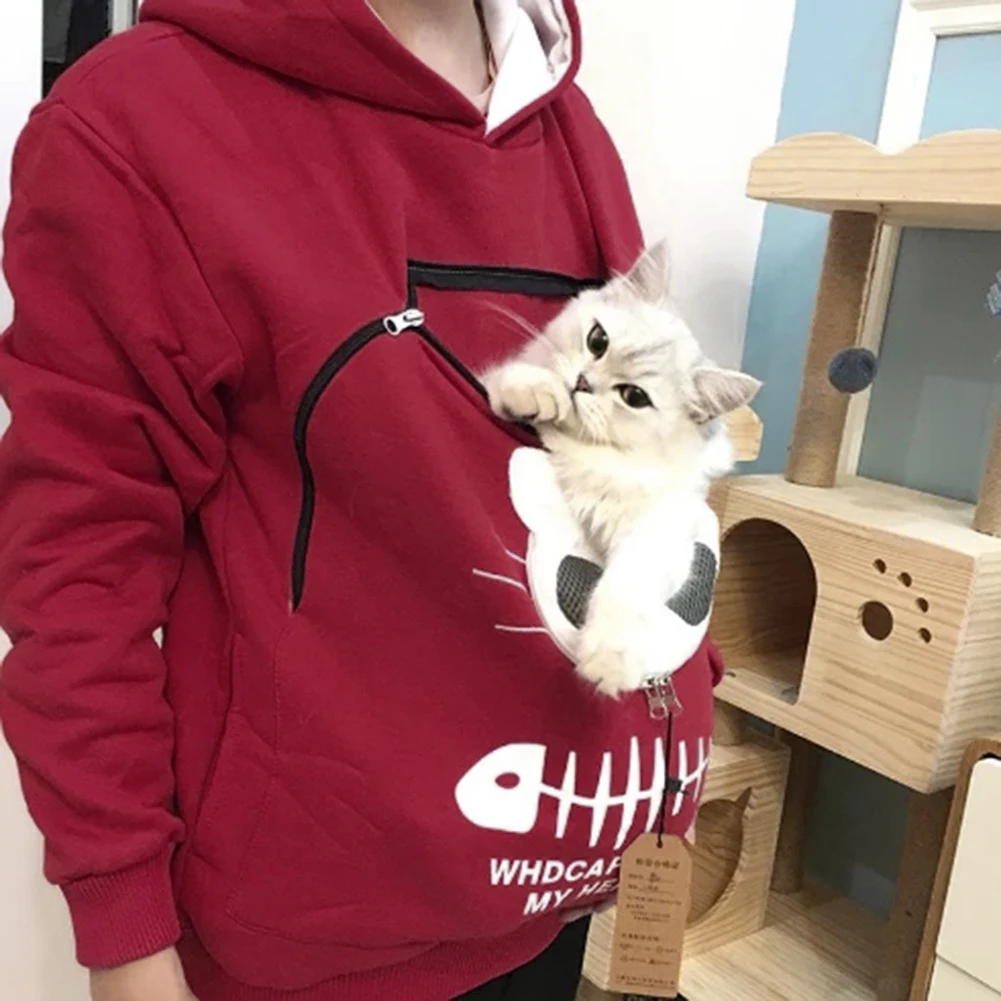 Katzen Liebhaber Hoodie Kangaroo Hund Pet Paw Dropshipping Pullover Cuddle Beutel Sweatshirt Tasche Tier Ohr Mit Kapuze