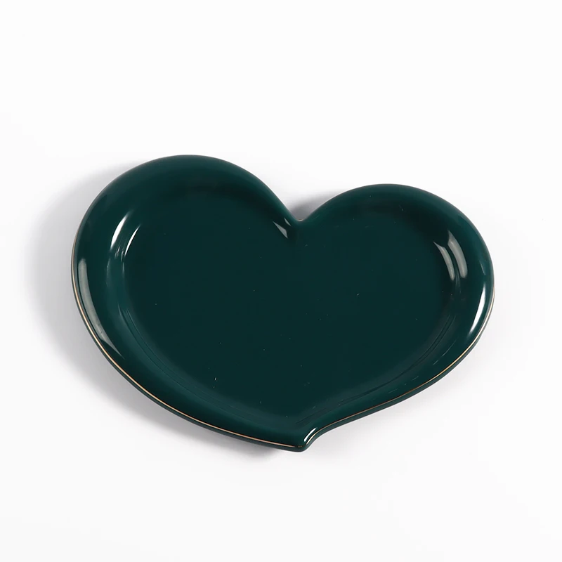 

Creative Heart-shaped Ceramic Storage Tray Living Room Mug Tray Desktop Snack Tray Decoration Home Decoration Accessories