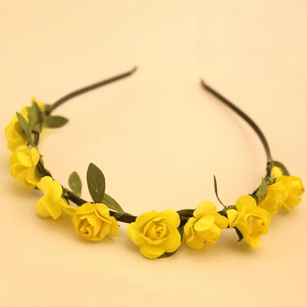 Women Wedding Flower Headband Girls Boho Flowers Headwear Children Headbands Hair Accessories Bride Wreath Beach Garland