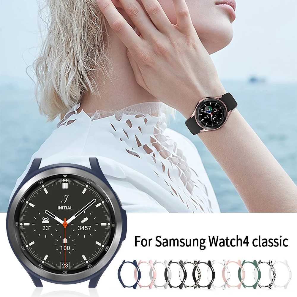 Watch Cover for Samsung Watch 4 Classic 42mm 46mm All-Around Protective Bumper Shell for Galaxy Watch 5/5pro 40mm 44mm 45mm Case