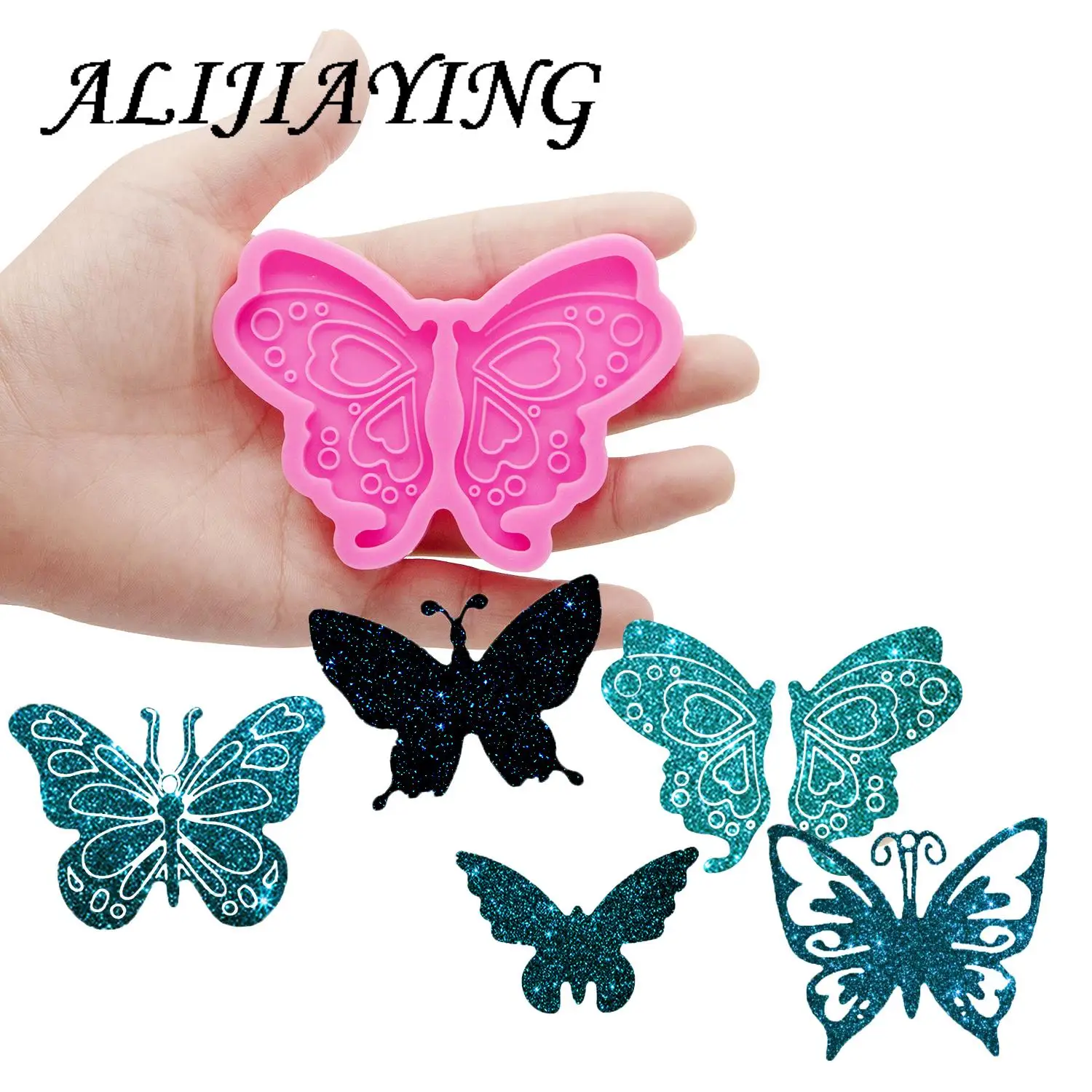 Glossy Butterfly Molds Badge Reel Silicone, Frog Mold for Resin Epoxy Craft DIY Keychain Jewelry Pendant DY0400