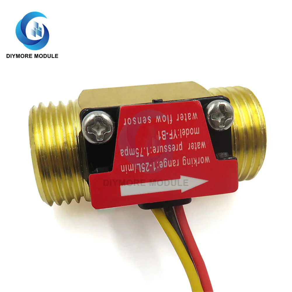 (Brass) Flow Sensor G1/2'' Water Flow Hall Sensor Switch 1-25L/min Flow Meter For Industrial Control