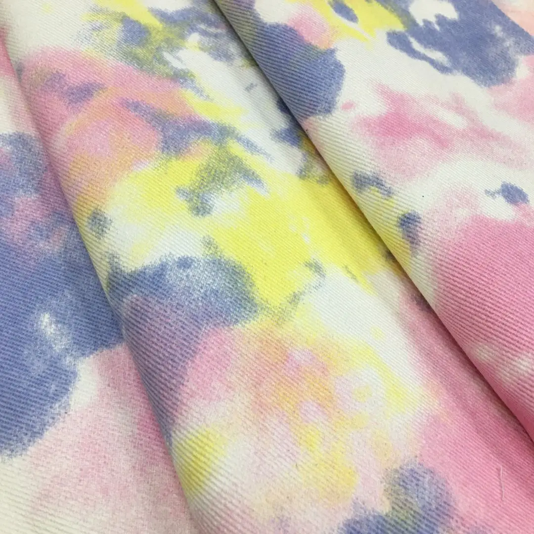Kolor Tie Dye sprane dżinsy tkanina na sukienkę spódnica płaszcz ubrania szycie Handmade DIY zagęszczony czystej bawełny 100% tekstylia 50x150cm