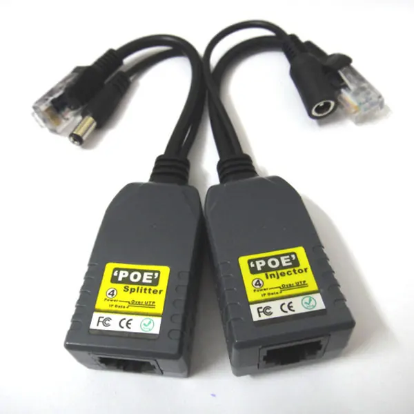 X2pcs jedna para CCTV DC Power RJ45 konwerter wideo Balun UTP Transceiver POE Splitter