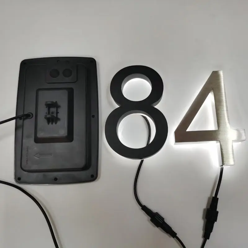 Door plate led house number light(0-9) Solar Power Lamp illuminated address number With Timer Automatic Sensor Remote controll