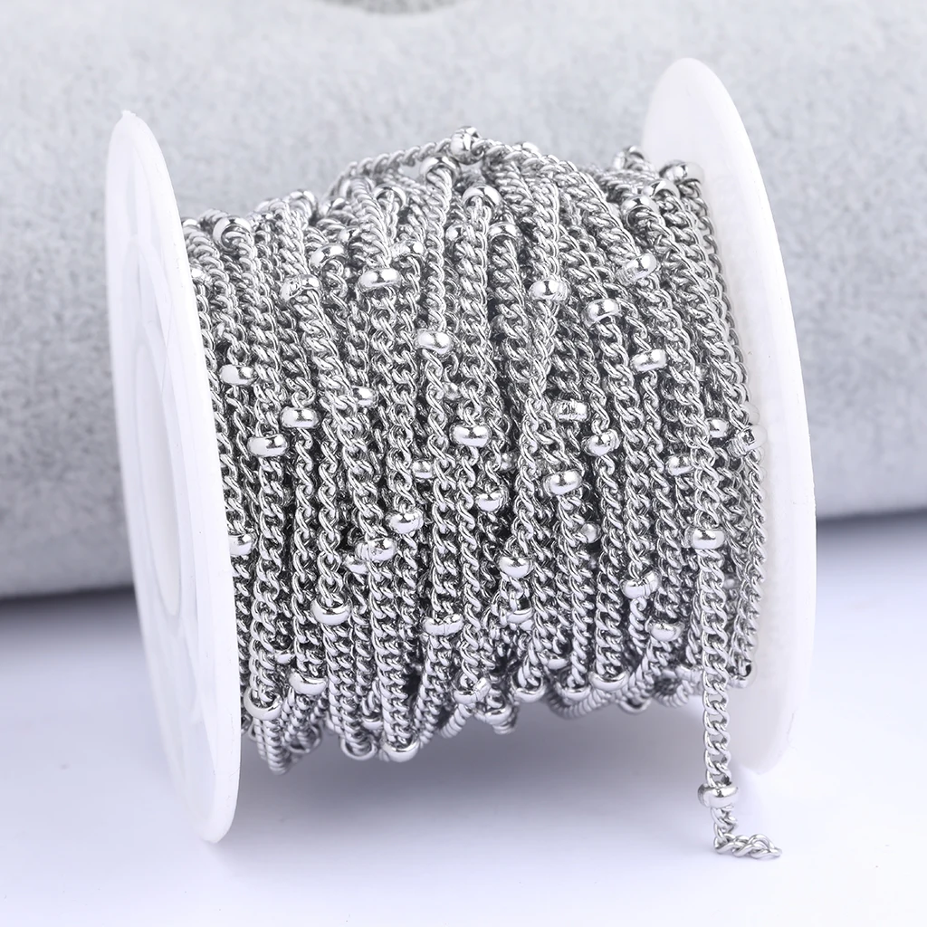 onwear 10meters/roll stainless steel necklace chains findings for jewelry making diy chaine pour fabrication bijoux
