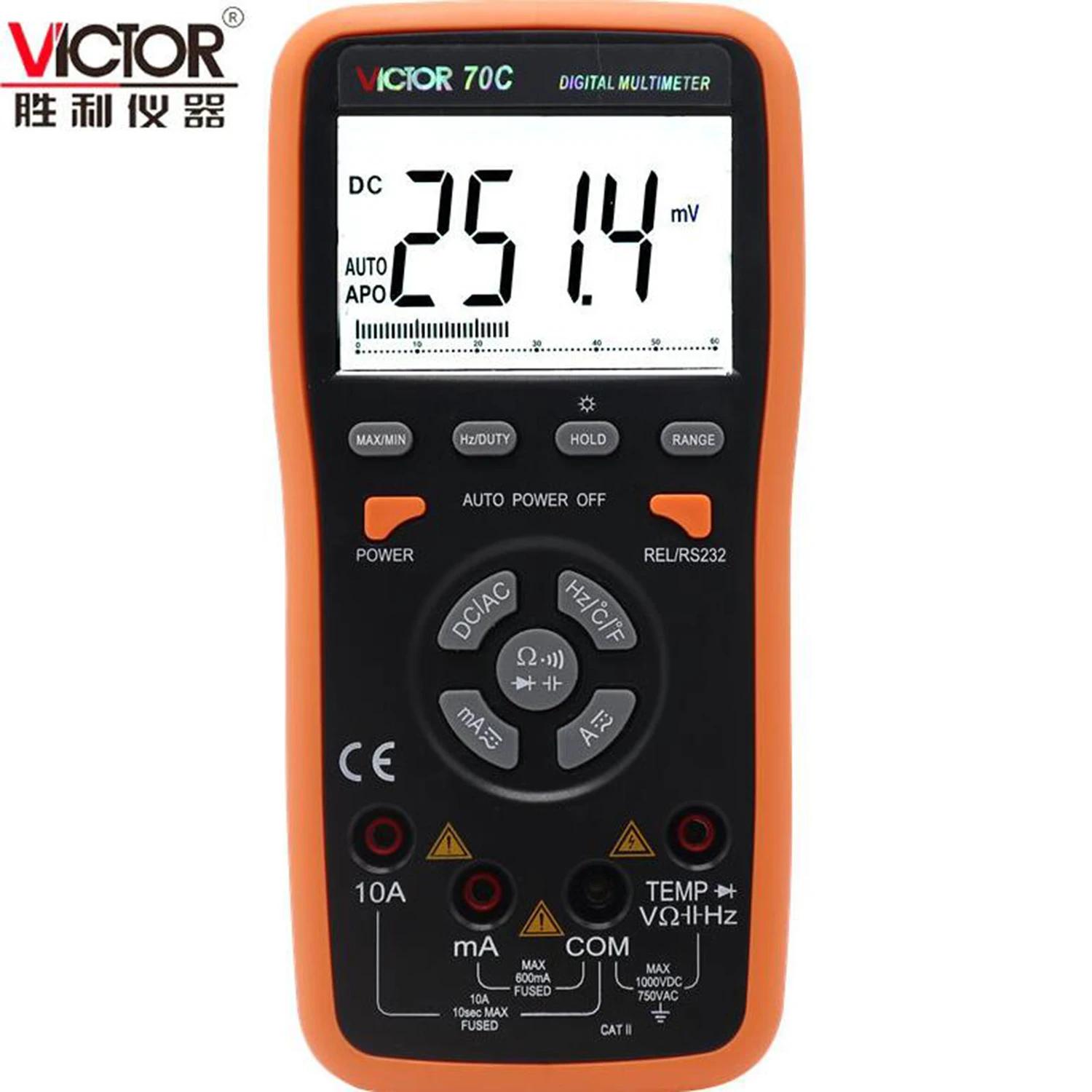 

VICTOR VC70C VC70D Digital Multimeter Resistance Capacitance Frequency 60000 UF Auto-Range Smart Meter Backlight Display.