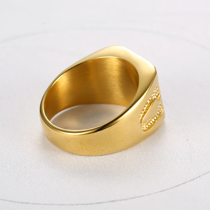 Hot sale epoxy Gold color Retro Master Mason Masonic Rings Stainless Steel Freemason Ring Male Fashion Jewelry R814G