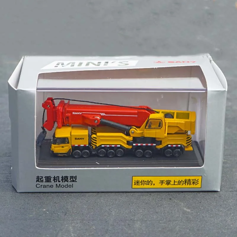 1/87 Mini Trinity SANY Crane Excavator Pump Truck Mixer Road Roller Rotary Rig Alloy Engineering Machinery Model Car Toy collect