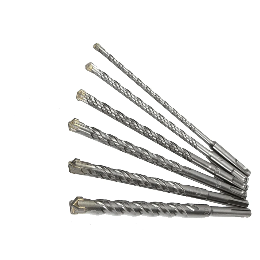 Juego de brocas para martillo eléctrico de 210mm, 6-16mm, tipo cruz, aleación de acero de tungsteno, SDS Plus, para mampostería, piedra de roca y hormigón, 6 unids/set