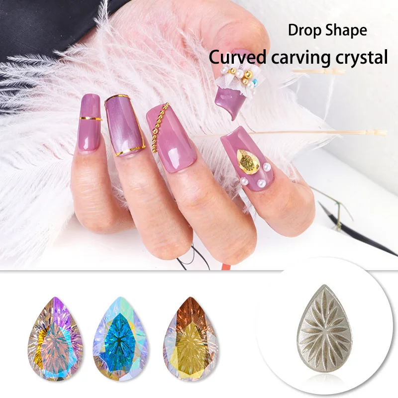 Astrobox K9 Drop Diamond Arc-Shaped Carving Crystal Sew On Rhinestone стразы Glass Nail Art Stone DIY Clothing & Accessories