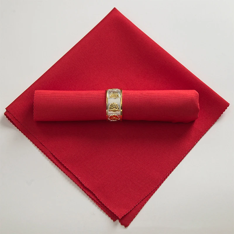 48x48cm Cloth Napkins Wedding Banquet Decoration Polyester Table Napkins Party Restaurant Solid Color Serving Napkins Fabric