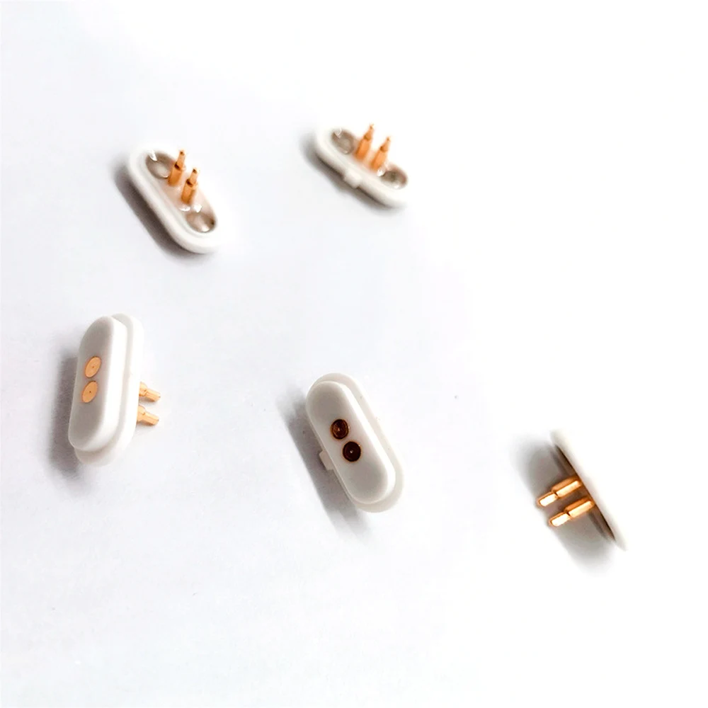 2Pcs 5Pcs Intelligente Lente-Geladen Magnetische Pogo Pin Connector 2 Pole Pitch 2.54 Mm Door Gat Vrouwelijke dc Power Charge Probe