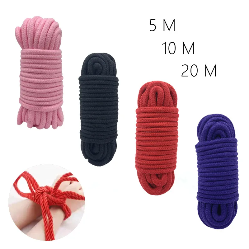 5m/10m/20m Fetish Sex Bondage Cotton Rope Erotic Shibari Accessories for Couple Adult Games Binding Role-Playing Erotic Products