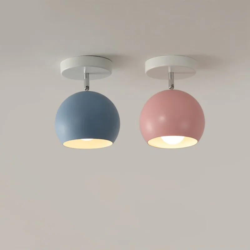 Noridc Wooden Led Ceiling Light Fixture Adjustable Angle Metal Lampshade Colorful Modern Lamp For Corridor Aisel Indoor Creative