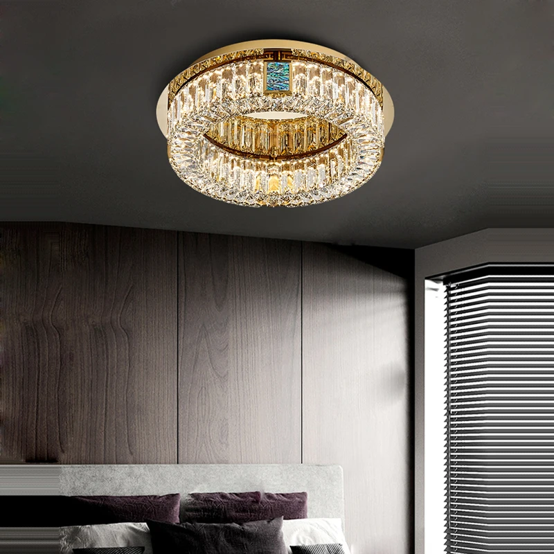 Imagem -06 - Led Regulável Pós Moderno Redondo Prata Ouro Cristal Designer Lamparas de Techo Luzes de Teto. Luz de Teto. Lâmpada de Teto para Foyer