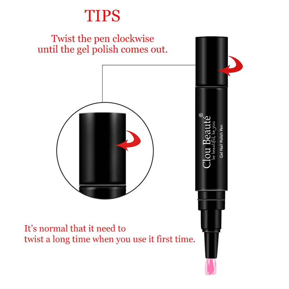 Clou Beaute Gel Nagellack Stift Reine Farbe Basis Top Benötigen UV Nagel Maniküre Lack Hybrid Soak Off Gel Lack glück Nagel Farbe