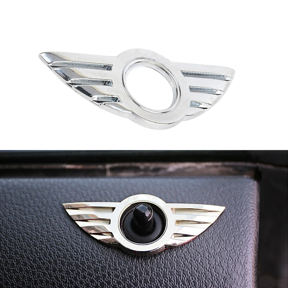 1x 3D Metal Car Door Pin Lock Wing Badge Emblem For BMW MINI Cooper S ONE Roadster Clubman Coupe Countryman Accessories