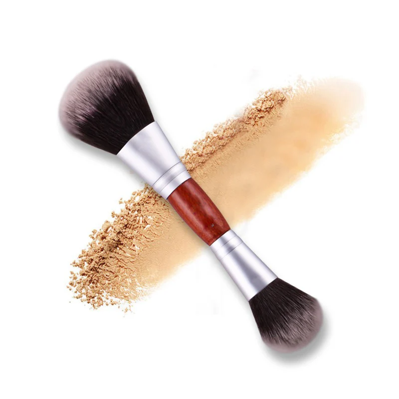 Pennello per trucco cosmatico Unico a 2 vie a doppia testa Cipria in polvere Cipria Fard Pennello per fard Trucco multifunzione Strumento di bellezza Vendita