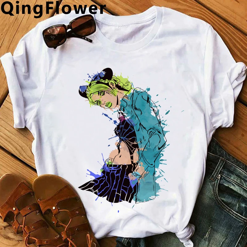 Jojo Bizarre Adventure Japanese Anime T Shirt Men Summer Stone Ocean T-shirt Jojo Graphic Tshirt Unisex Manga 90s Top Tees Male