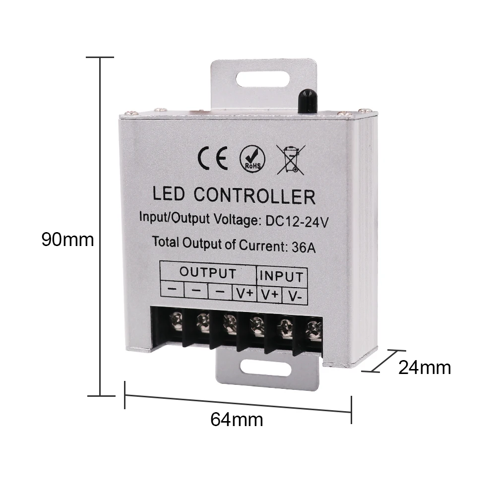 23key IR Remote Kit Dimming Led  Controller 360W High Power Dimmer For Single Color Led Strip Light 12V 24V DC