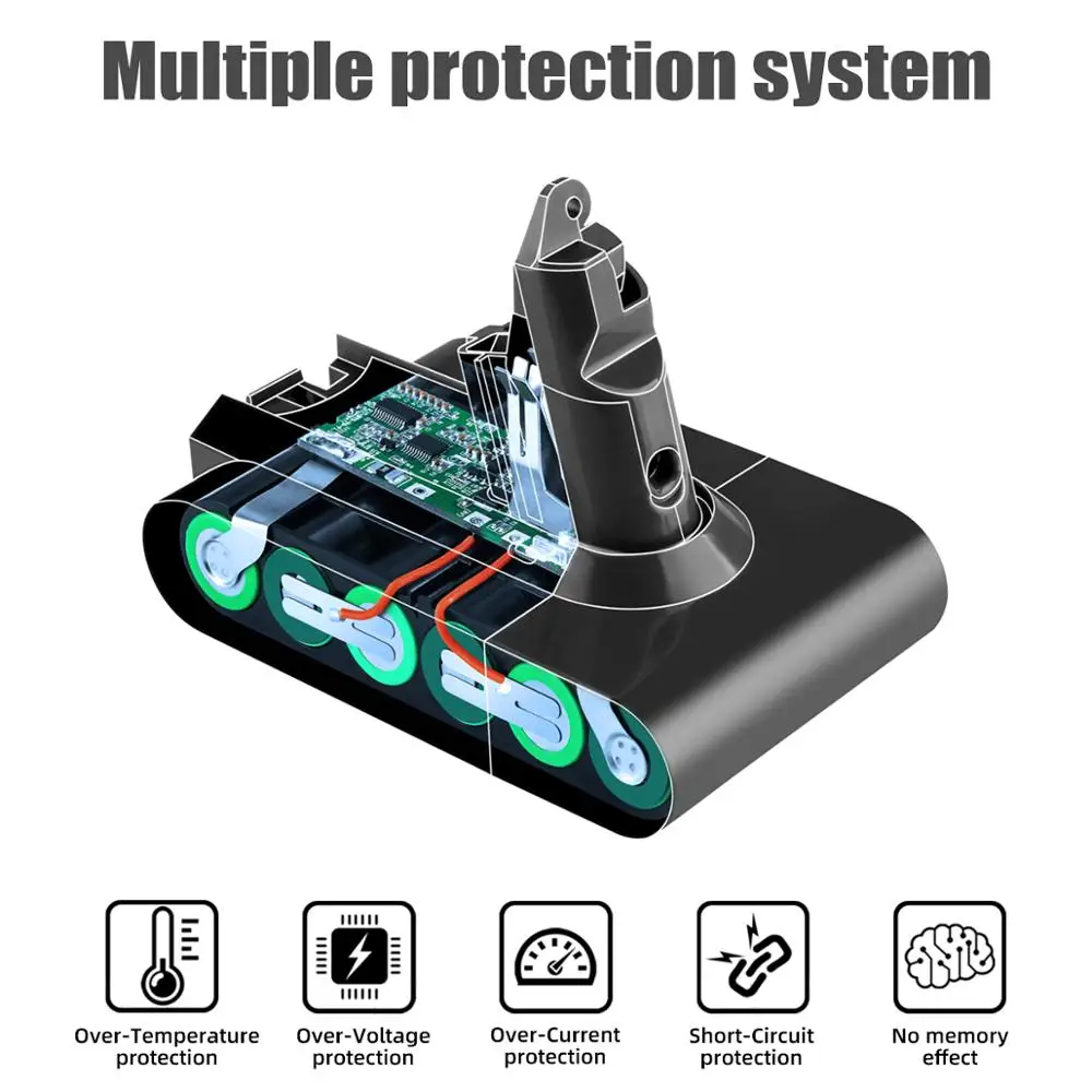 ELE ELEOPTION 21.6V  Li-ion Replacement Battery for Dyson V6 DC58 DC59 DC61 DC62 SV09 SV07 SV06 SV04 SV03 Vacuum Cleaner Battery