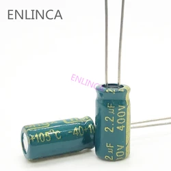 50pcs/lot 2.2UF 400V 2.2UF aluminum electrolytic capacitor size 6*12 S102 20%