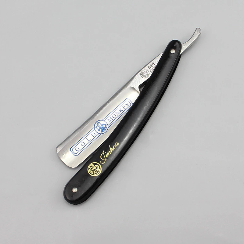 Gold Dollar 666 Original Gold Monkey Men\'s Shaving Razor Monkey Folding Shaving Knife Unisex Hair Removal Eyebrow Razor