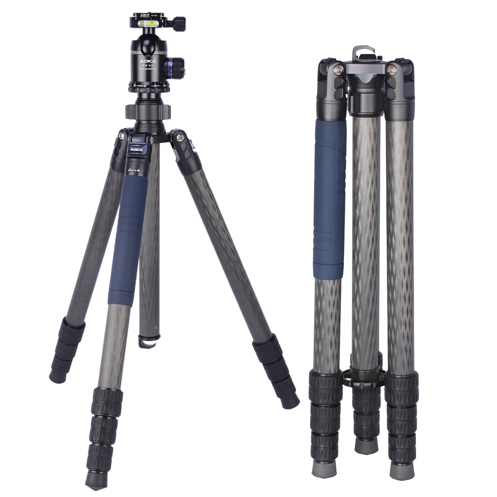 

AOKA AK324C loading 22kg height 1680mm professional travel video digital carbon fiber tripod camera tripod with KK44 ball head