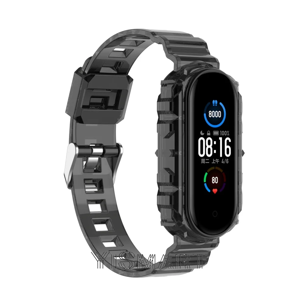 Pasek lodowca dla Xiaomi Mi Band 3 4 NFC bransoletka silikonowy zegarek dla Miband 4 przezroczyste sportowe paski