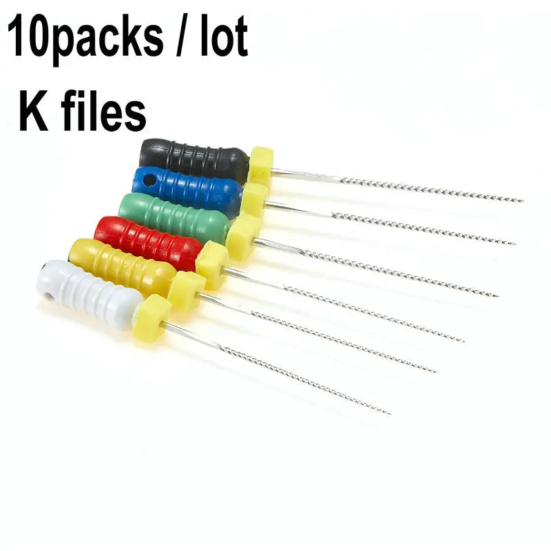 

10Packs Dental Hand Use K-Files 25mm Stainless Steel Endodontic Root Canal Files Dentist Tools Dental Lab Instruments