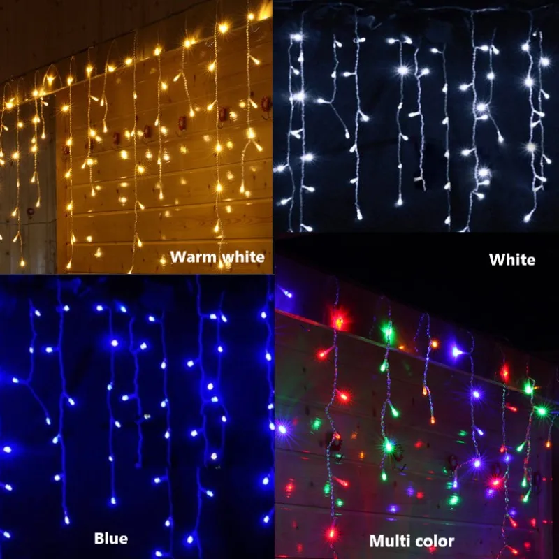 Tenda di luce a LED di natale 3-12M luci di fata lampeggianti luci di stringa di ghiacciolo per esterni per interni decorazione di nozze per la casa di vacanza