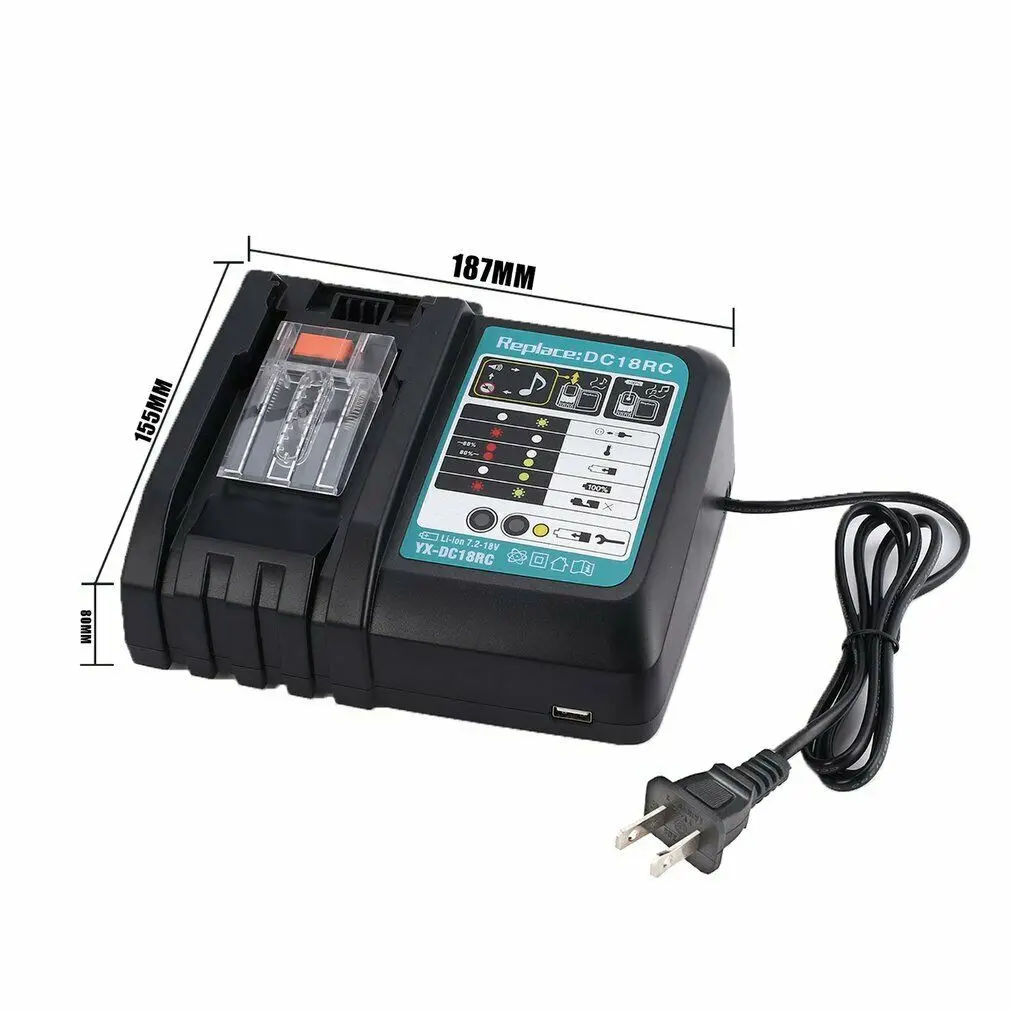 18V Battery Charger Charging For Makita Bl1830 Bl1430 BL1840 BL1850 BL1860 BL1890 Li-Ion Charge Power Tool 18VRC 3A /18VRF 6A