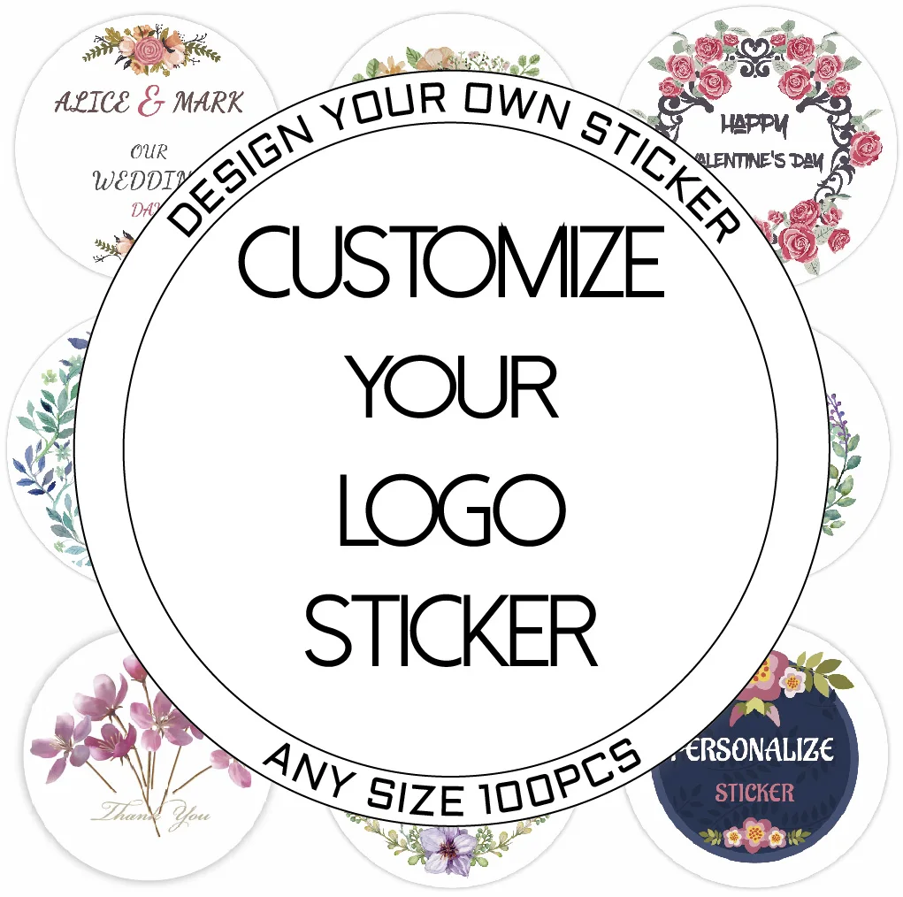 

Print Photo Custom Sticker Logo Wedding Stickers Personalized Birthday Party Baptism Design Your Own Sticker Packaging Label