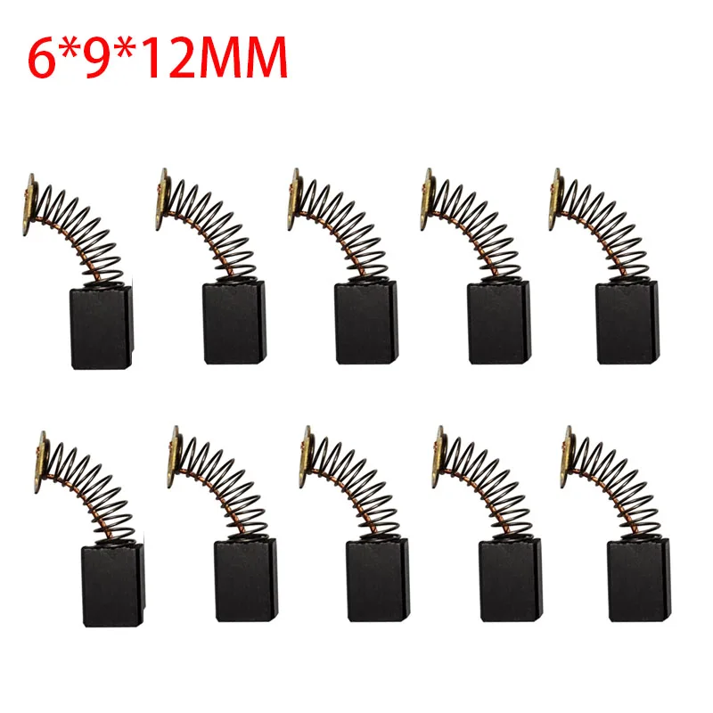 10pcs Electric Hammer Angle Grinder Graphite Brush Power Tool Carbon Brush  Replacement 6*9*12MM CB-411